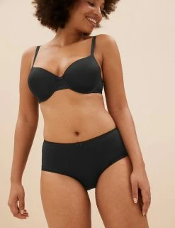 New ⌛ M&S Collection 5pk Cotton Lycra® Midi Knickers ✔️ -Women's Holiday Shop Sales SD 02 T61 4933P Y0 X EC 1