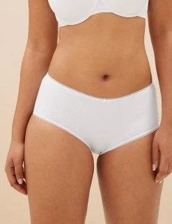 New ⌛ M&S Collection 5pk Cotton Lycra® Midi Knickers ✔️ -Women's Holiday Shop Sales SD 02 T61 4933P Z0 X EC 2