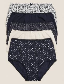 Top 10 🥰 M&S Collection Knickers 5pk Cotton Rich Lycra® Full Briefs ✔️