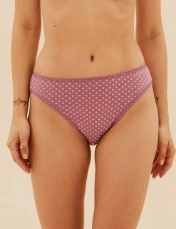 Best deal ❤️ M&S Collection 5pk Cotton Lycra® Ditsy Print High Leg Knickers 🛒 -Women's Holiday Shop Sales SD 02 T61 4956L A4 X EC 90
