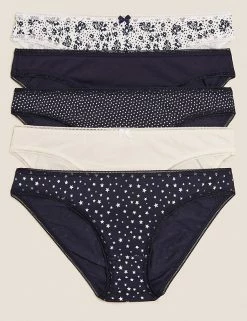 Top 10 🔥 M&S Collection 5pk Cotton Lycra® Printed 👙 Bikini Knickers 👏