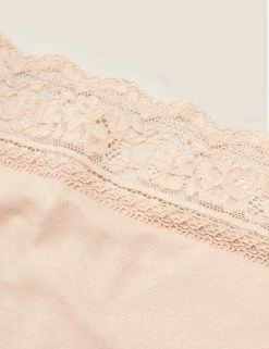 Promo 🎉 M&S Collection 5pk Cotton Lycra® & Lace Midi Knickers 🔥 -Women's Holiday Shop Sales SD 02 T61 5022M JT X EC 5