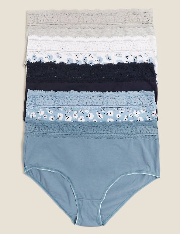 Best Pirce ๐ M&S Collection Knickers 5pk Cotton & Lace Full Briefs ๐ 1 Best Pirce ๐ M&S Collection Knickers 5pk Cotton & Lace Full Briefs ๐