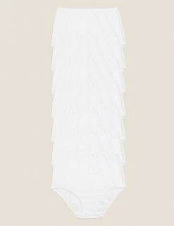 Outlet 👍 M&S Collection Knickers 7pk Pure Cotton High Rise Full Briefs ✔️ -Women's Holiday Shop Sales SD 02 T61 5029F Z0 X EC 0