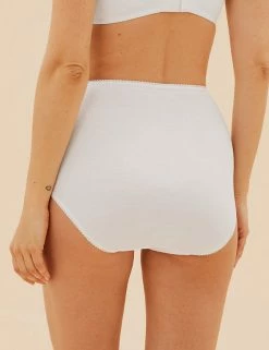 Outlet 👍 M&S Collection Knickers 7pk Pure Cotton High Rise Full Briefs ✔️ -Women's Holiday Shop Sales SD 02 T61 5029F Z0 X EC 2