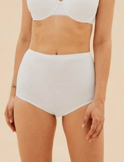 Outlet 👍 M&S Collection Knickers 7pk Pure Cotton High Rise Full Briefs ✔️ -Women's Holiday Shop Sales SD 02 T61 5029F Z0 X EC 90