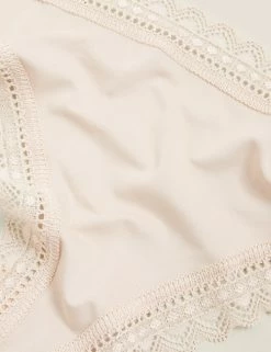 Deals 🥰 M&S Collection Knickers 5pk Microfibre & Lace Trim 🩴 Thongs 🤩 -Women's Holiday Shop Sales SD 02 T61 5100T JT X EC 5