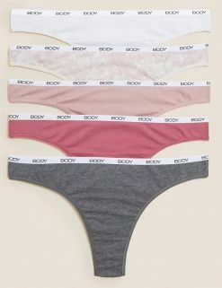 Brand new ✨ Knickers 5pk Supima Cotton Body 🩴 Thongs 🥰 -Women's Holiday Shop Sales SD 02 T61 7057T A4 X EC 0