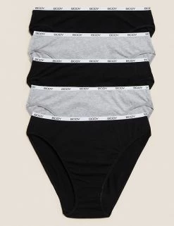 Discount ❤️ Multipacks 5pk Supima Cotton Body High Leg Knickers 🤩 -Women's Holiday Shop Sales SD 02 T61 7759L T4 X EC 0