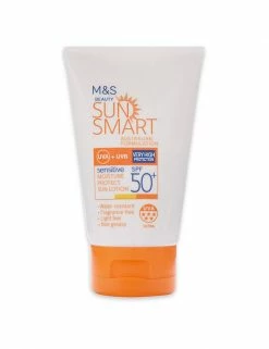 Coupon 👏 Sun Smart Sun Cream Travel Size Sensitive Moisture Protect Sun Lotion SPF50+ 50ml 🧨