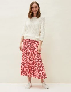 Hot Sale 🤩 Phase Eight 👗 Skirts Leaf Print Maxi Tiered 👗 Skirt ✨ -Women's Holiday Shop Sales SD 08 T83 3214 B4 X EC 1