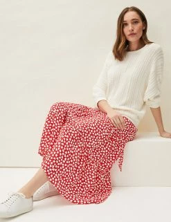 Hot Sale 🤩 Phase Eight 👗 Skirts Leaf Print Maxi Tiered 👗 Skirt ✨ -Women's Holiday Shop Sales SD 08 T83 3214 B4 X EC 4