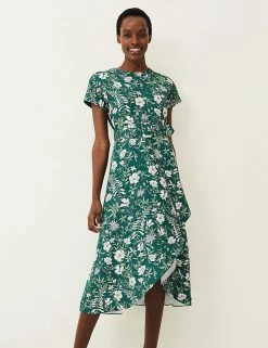 Best reviews of ✨ Phase Eight 👗 Dresses Floral Round Neck Belted Midi 👗 Dress 🔔