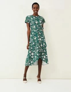 Best reviews of ✨ Phase Eight 👗 Dresses Floral Round Neck Belted Midi 👗 Dress 🔔 -Women's Holiday Shop Sales SD 08 T83 3243 J0 X EC 2