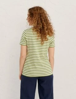Budget 🤩 Seasalt Cornwall Women Pure Cotton Striped Slash Neck T-Shirt 🔔 -Women's Holiday Shop Sales SD 08 T83 3441 J0 X EC 1