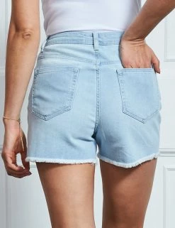 Flash Sale 🥰 SOSANDAR Denim Cut Off High Waisted Shorts ✔️ -Women's Holiday Shop Sales SD 08 T83 4157 HD X EC 2
