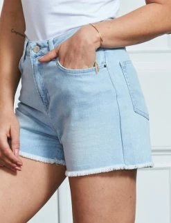 Flash Sale 🥰 SOSANDAR Denim Cut Off High Waisted Shorts ✔️ -Women's Holiday Shop Sales SD 08 T83 4157 HD X EC 3