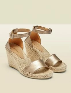 Buy 🎉 SOSANDAR 🩴 Sandals Leather Wedge Espadrilles 🌟