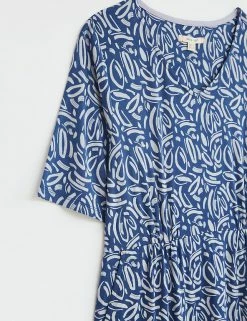 Cheapest 😍 White Stuff 👗 Dresses Jersey Printed V-Neck Midi Shift 👗 Dress 🎉 -Women's Holiday Shop Sales SD 08 T83 4666 E4 X EC 5