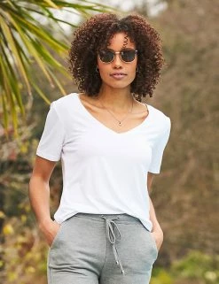 Best deal π SOSANDAR Women Jersey V-Neck T-Shirt π