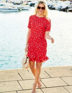 Top 10 🤩 SOSANDAR 👗 Dresses Polka Dot Knee Length Shift 👗 Dress ❤️