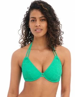 New ✨ Freya 👙 Bikinis Sundance Plunge Halterneck 👙 Bikini Top 🌟 -Women's Holiday Shop Sales SD 10 T13 1020 XS X EC 0