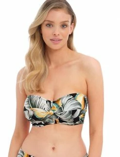 Best deal 👍 Fantasie 👙 Bikinis Bamboo Grove Botanical Padded Wired Bandeau 👙 Bikini Top 😉 -Women's Holiday Shop Sales SD 10 T13 2601 Y4 X EC 4