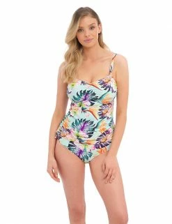 Outlet 👏 Fantasie Swimwear Paradiso Printed Wired Tankini Top ✔️ -Women's Holiday Shop Sales SD 10 T13 2612 E4 X EC 1
