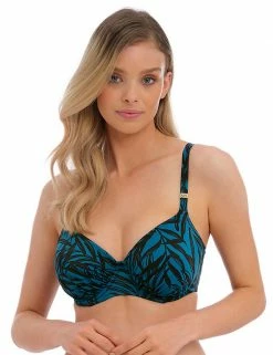 Best deal 💯 Fantasie 👙 Bikinis Palmetto Printed Wired Scoop Neck 👙 Bikini Top (D-F) 🔔