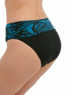 Best Sale 🤩 Fantasie 👙 Bikinis Palmetto Print Roll Top 👙 Bikini Bottoms 🤩 -Women's Holiday Shop Sales SD 10 T13 2661 E4 X EC 3