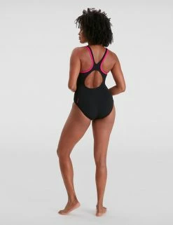 Discount ⌛ Speedo 🩱 Swimsuits Boom Logo Splice Muscleback 🩱 Swimsuit 🎉 -Women's Holiday Shop Sales SD 10 T82 2426 Y4 X EC 2