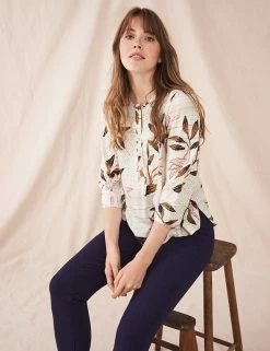 Budget 🧨 White Stuff Tops Floral Crew Neck 3/4 Sleeve Top 👍