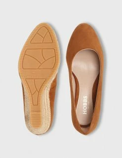 Best Sale 🥰 HOBBS 🩴 Sandals Suede Wedge Espadrilles 😍 -Women's Holiday Shop Sales SD 10 T83 2196 N4 X EC 1