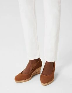 Best Sale 🥰 HOBBS 🩴 Sandals Suede Wedge Espadrilles 😍 -Women's Holiday Shop Sales SD 10 T83 2196 N4 X EC 3