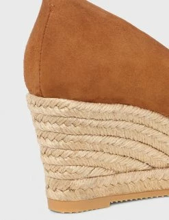 Best Sale 🥰 HOBBS 🩴 Sandals Suede Wedge Espadrilles 😍 -Women's Holiday Shop Sales SD 10 T83 2196 N4 X EC 4