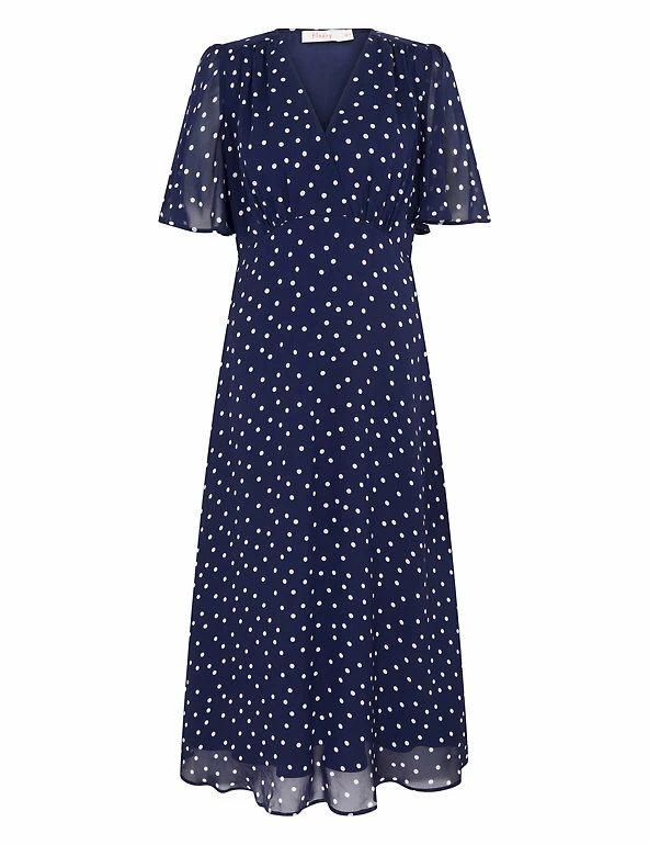 Promo 😍 Finery London 👗 Dresses Polka Dot Short Sleeve Midi Tea 👗 Dress 🌟 2 Promo 😍 Finery London 👗 Dresses Polka Dot Short Sleeve Midi Tea 👗 Dress 🌟 - Image 2
