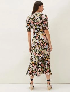 Wholesale ✔️ Phase Eight 👗 Dresses Floral Puff Sleeve Midaxi Tea 👗 Dress 👏 -Women's Holiday Shop Sales SD 10 T83 5404 Y4 X EC 2