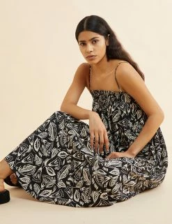 Cheapest 👍 Albaray 👗 Dresses Printed Square Neck Maxi Swing 👗 Dress 🎉 -Women's Holiday Shop Sales SD 10 T83 5682 Y4 X EC 2