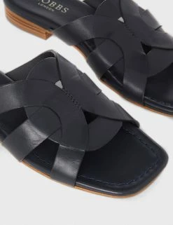 Top 10 🌟 HOBBS Leather Metallic Strappy Flat 🩴 Sandals 😉 -Women's Holiday Shop Sales SD 10 T83 5882 F0 X EC 3