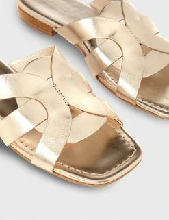 Top 10 🌟 HOBBS Leather Metallic Strappy Flat 🩴 Sandals 😉 -Women's Holiday Shop Sales SD 10 T83 5882 S0 X EC 4