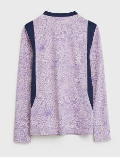 Budget 🧨 White Stuff Tops Printed Long Sleeve Rash Vest Top ✨ -Women's Holiday Shop Sales SD 10 T83 6193 D4 X EC 3