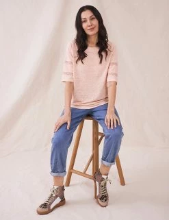 Top 10 🤩 White Stuff 👕 Shirts & Blouses Pure Linen Round Neck 3/4 Sleeve Blouse 😉