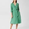 Budget ✨ HOBBS 👗 Dresses Polka Dot V-Neck Tie Waist Midi Shift 👗 Dress 🔥