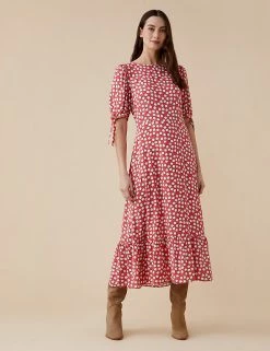Cheap 🔔 Finery London 👗 Dresses Ditsy Floral Puff Sleeve Midi Tea 👗 Dress ✔️