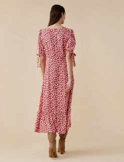 Cheap 🔔 Finery London 👗 Dresses Ditsy Floral Puff Sleeve Midi Tea 👗 Dress ✔️ -Women's Holiday Shop Sales SD 10 T83 9738 C8 X EC 1