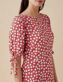 Cheap 🔔 Finery London 👗 Dresses Ditsy Floral Puff Sleeve Midi Tea 👗 Dress ✔️ -Women's Holiday Shop Sales SD 10 T83 9738 C8 X EC 2