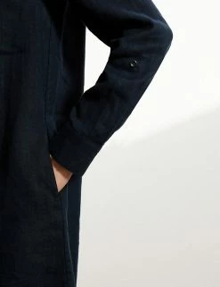 Brand new 🌟 JAEGER 👗 Dresses Pure Linen V-Neck Knee Length Shift 👗 Dress 🥰 -Women's Holiday Shop Sales SD 10 T97 6319C F0 X EC 3