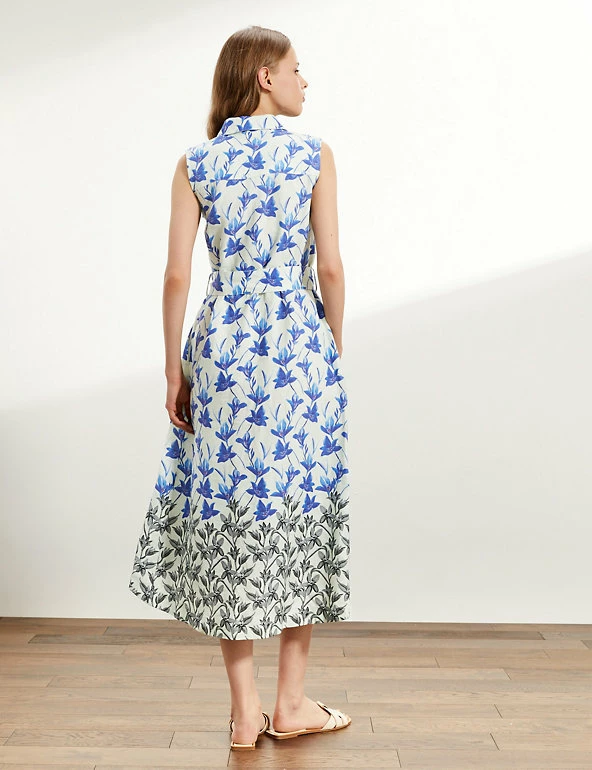 Brand new 🔔 JAEGER 👗 Dresses Pure Linen Floral Midi 👚 Shirt 👗 Dress 🎉 5 Brand new 🔔 JAEGER 👗 Dresses Pure Linen Floral Midi 👚 Shirt 👗 Dress 🎉 - Image 5