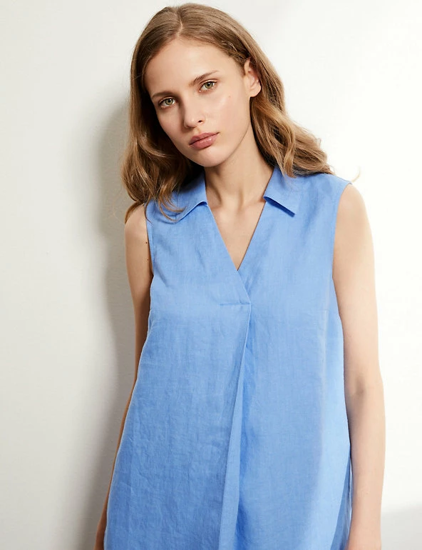 Wholesale π JAEGER π Dresses Pure Linen V-Neck Sleeveless Shift π Dress βοΈ 4 Wholesale π JAEGER π Dresses Pure Linen V-Neck Sleeveless Shift π Dress βοΈ - Image 4