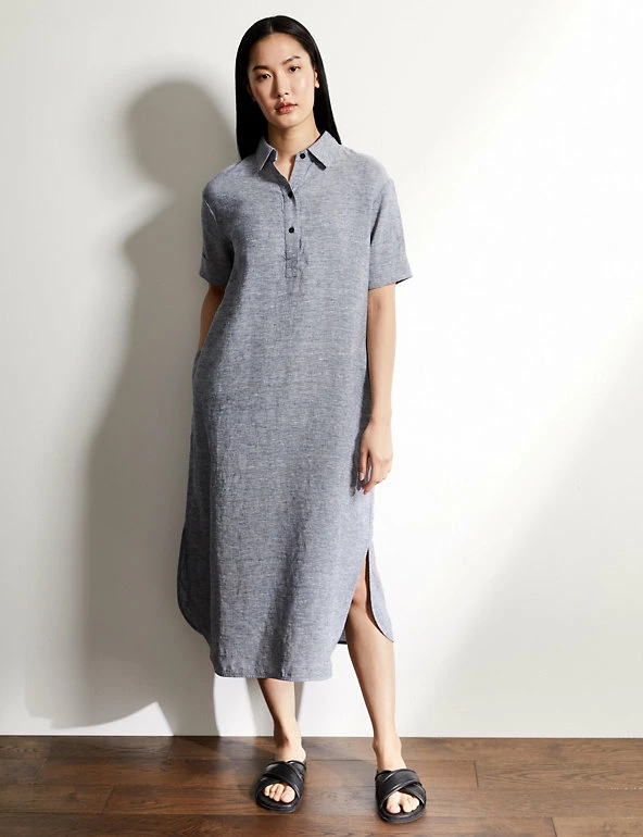 Cheapest โค๏ธ JAEGER ๐ Dresses Pure Linen Textured Maxi ๐ Shirt ๐ Dress โ 7 Cheapest โค๏ธ JAEGER ๐ Dresses Pure Linen Textured Maxi ๐ Shirt ๐ Dress โ - Image 7